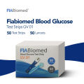 Fiabiomed Blood Glucose Test Strips GV 01 with Lancets (50 Strips + 50 Lancets) | Fast, Accurate Diabetes Monitoring Kit for Home & Professional Use | For GV 01 Glucometer. 