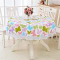 Tablecloth Round Shape Dining Table Party Waterproof Tablecover Household Supplies ( Colour And Print Desing May Vary). 