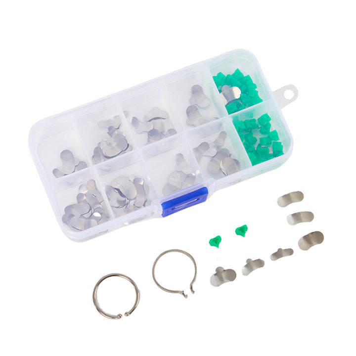140Pcs/Box Dental Matrix Sectional Contoured Metal Matrices Bands Dental Matrix Rings Full Teeth Replacement Dentsit Oral Care Gener