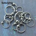Sutuiying 1PC G23 Solid Titanium Circular Bead Ring Closer Ring Nose Lip Ring Labret Ear Tragus Helix Cartilage Daith Earrings Piercing. 