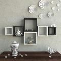 Home Decor Stuff 6 Square Shape Wall Shelf for Home Decor Purpose (Black and White). 