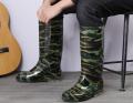 Men's High-Heeled Rain Boots Camouflage Rain Boot Non-Slip Wear-Resistant Acid And Alkali Warm Water Shoes Round Toe Shoe Rain Boots For Man. 