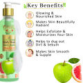 Earthgenix Body Wash Green Apple & GrapeFruit 500ml, (Loofah Free), For Glowing & Nourished Skin. 
