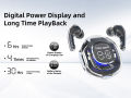 Ultra Pods Pro Earbuds Transparent TWS Bluetooth Earbuds BT Gaming Stereo sound earbuds High bass HD Mic Low Latency. 
