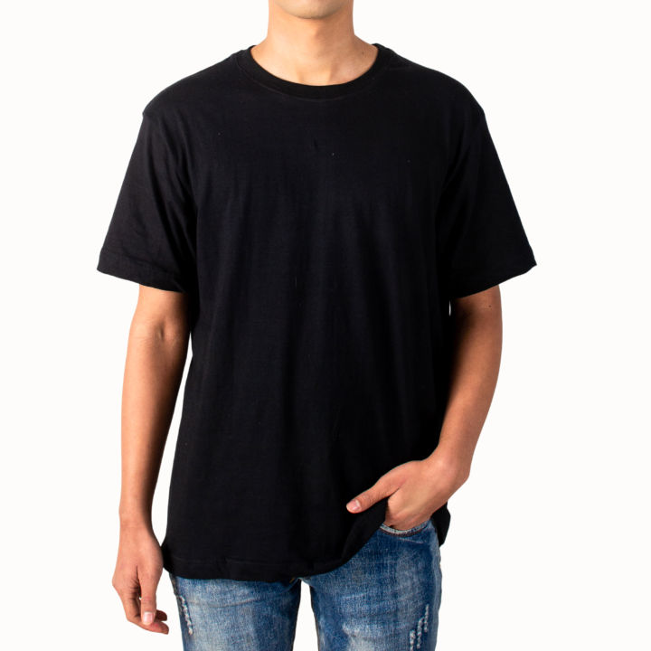 Black Plain Cotton T-Shirt  For Men