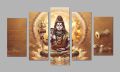 Lord Shiva 5-Piece Canvas Wall Art – Mahadev Spiritual & Religious Home Decor (5-Pcs set). 