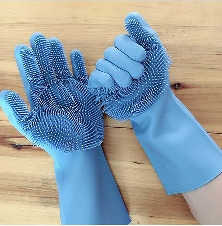 Magic Silicone Dish Washing Gloves Silicon Cleaning Gloves Silicon Hand Gloves for Kitchen Dishwashing and Pet Grooming Great for Washing Dish Car Bathroom Daraz .np