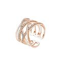 【Mega Ring Rose Gold Plated Diamond Zircon Multi-layer Ring Women's Elegant Fresh Ring Index Jewelry. 