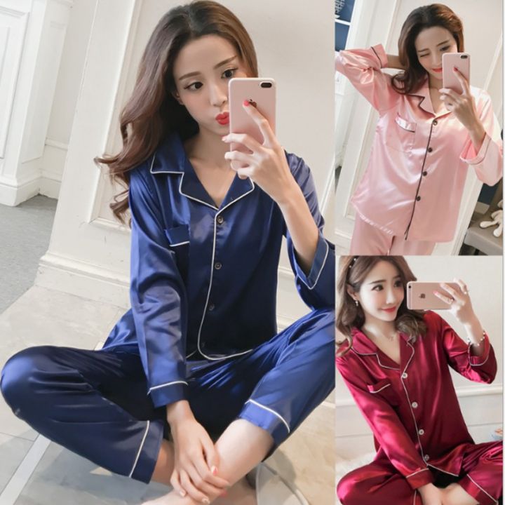 Korean%20Satin%20Silk%20Floral%20Pajama%20Set-%20Full%20Sleeve-Sleepwear-%20Nightdress%20(L-XXL)%20For%20Girls%20-%20Image%205