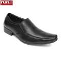 Run Shoes  Black Leather Plain Slip-on Official / Formal Shoe For Men (1577). 