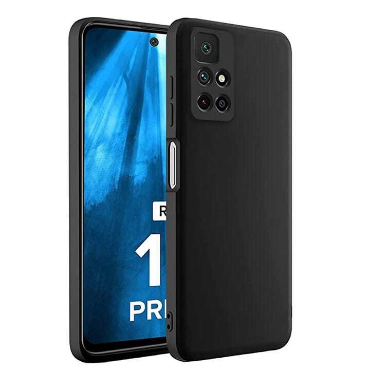 Black Mi Redmi 10 Prime Back Cover Case Camera Protection Soft Silicon Protective Back Cover