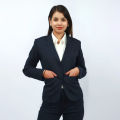 Boss Lady Double Button Classic Blue Formal Coat Pant and Shirt Set For Women. 