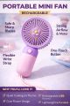 Mini Handheld Rechargable Portable Small Fan – USB Rechargeable Mini Desktop Fan | Strong Airflow | Low Noise |  For Work, Study & Travel. 
