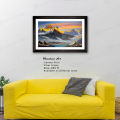 Single Panel Mountain Art Painting Print  | Extra Small Small Medium Large Extra Large | Fiber Frame With Glass |. 