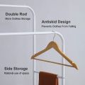 Double Big Stand Hanger Clothes Hanger, Double Rod Drying Rack | Portable Full Iron Body Easy To Install Dual Rod Clothes Rack. 