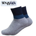 Soxabox Pack of 6 Pairs of Men Formal Premium Cotton Embroidery Summer Half Socks (SMH-27). 