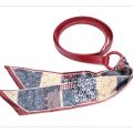 Vintage Style Leather Belt Silk Scarf Belt Red Black Coffee Bandana Scarf Waist Chain Retro Waistband Hip Hop Fashion. 