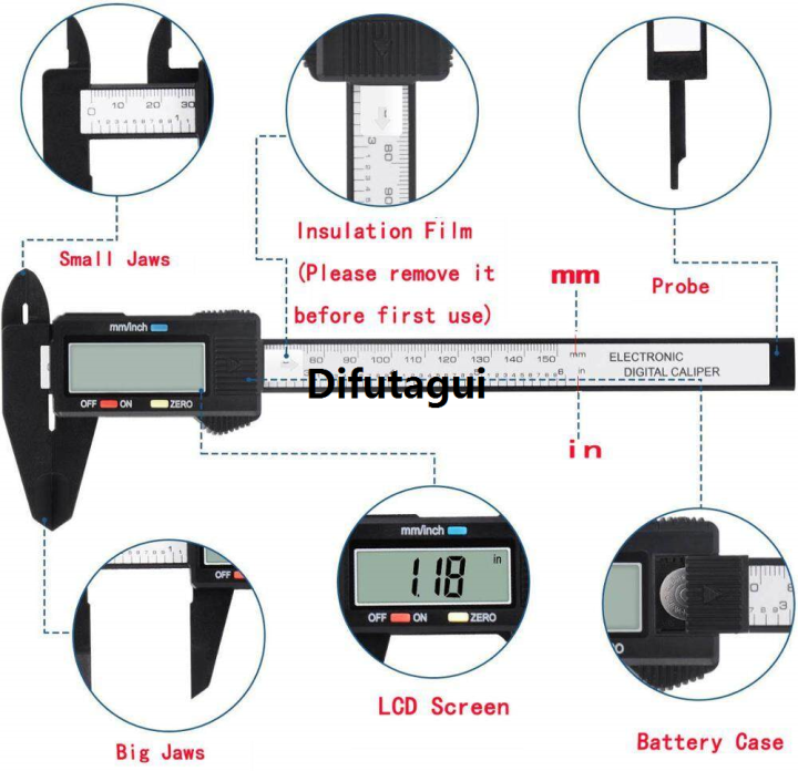 Difutagui%20Vastar%206inch%20150mm%20Electronic%20Digital%20Caliper%20Sales%20promotion%20Ruler%20Carbon%20Fiber%20Composite%20Vernier%20-%20Image%206