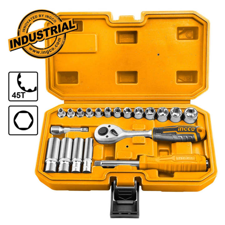 Ingco 1/4" Socket Wrench Set 20Pcs