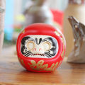 Cute Ceramic Japanese Daruma Doll Statue Lucky Charm Feng Shui Craft Mini Piggy Bank Tabletop Ornament Zen Money Box Home Decor. 