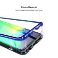 Samsung S8 Plus Magnetic Ultra-thin Case Magnets Metal Frame Transparent Tempered Glass Back and 360 Degrees Fully Protective Cover. 