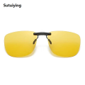 Sutuiying Square Clip on Sunglasses Women Polarized Black Lens UV400 Night High Quality Vision Driving Men Goggles Clips Anti Glare Vintage Glasses. 