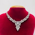 Premium Quality Silver Plated AD Necklace Set For Women. 