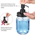 NAMUNY 4 Pack Jar Soap Dispenser Lids with Pumps,Lotion Soap Dispenser Lids for 16Oz Regular Mouth Jar Decor,Black. 
