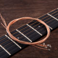 Wooden Acoustic Guitar String Packaging Set With 6 Colorful Classic Guitars In Multiple Colors. 
