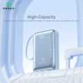 Green Turbo Mini Power Bank | 20000mAh Capacity | 22.5W Fast Charging | Ultra Slim & Compact | Built-in Cable | PD Input/Output | LED Digital Display | Li-Polymer Battery | Pocket-Friendly | Lanyard | 6 Months Warranty| | Travel Ready | UV Coated. 