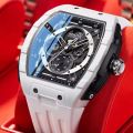 Mark Fairwhale brand fashionable business luxury night light waterproof tourbillon automatic mechanical men's watch. 