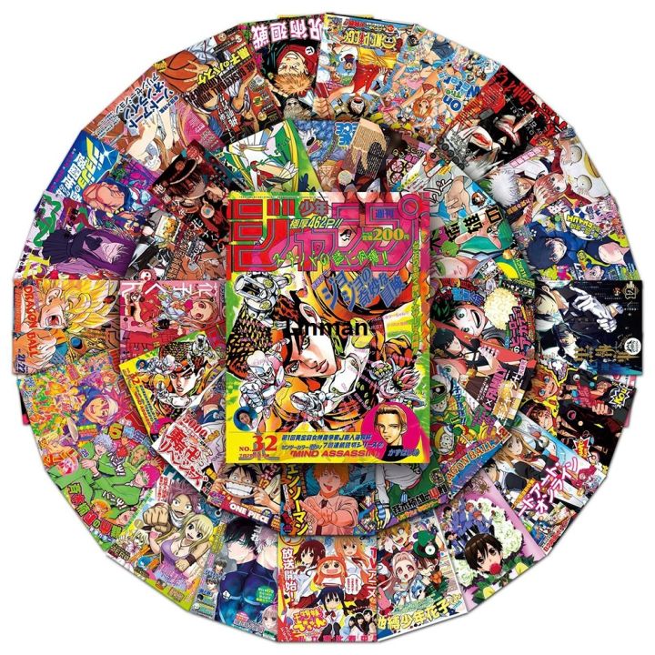 Linman 10/30/51pcs Mix Anime Stickers for Kids ONE PIECE Jujutsu ...