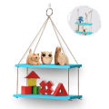 AGSIVO Nordic Style Wood Rope Fixation Floating Shelves Decorative Ceiling Wall Shelf-2Pcs. 