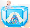 TinyGuard Hexa Play Zone – Infant Playpen and Ball Pool with Soft Mesh Walls for Visibility and Comfort. 