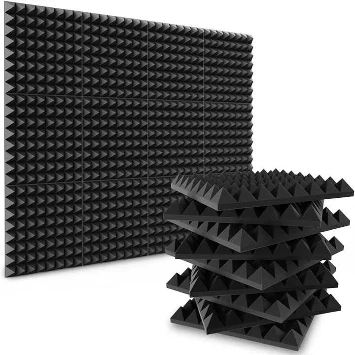 12 pcs Acoustic Foam Panels 2" X 12" X 12" Pyramid Sound Absorbing ...
