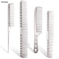 Sutuiying 4pcs Professional Comb Set Stainless Steel Space Aluminum Hairbrush Bargain price Salon Pointed Tail Comb Hair Brush Haircutting Barber Tools. 