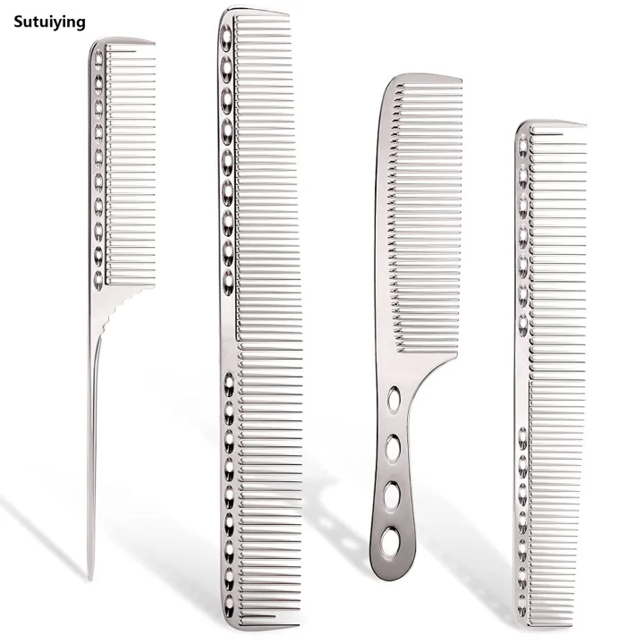Sutuiying%204pcs%20Professional%20Comb%20Set%20Stainless%20Steel%20Space%20Aluminum%20Hairbrush%20Bargain%20price%20Salon%20Pointed%20Tail%20Comb%20Hair%20Brush%20Haircutting%20Barber%20Tools%20-%20Image%207
