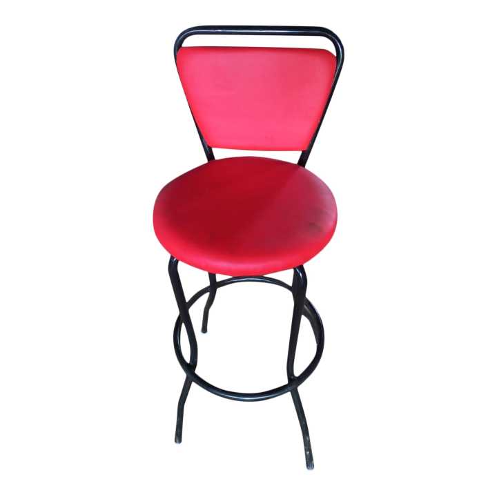 Red Bartool Metal/ Metal Bar Stool
