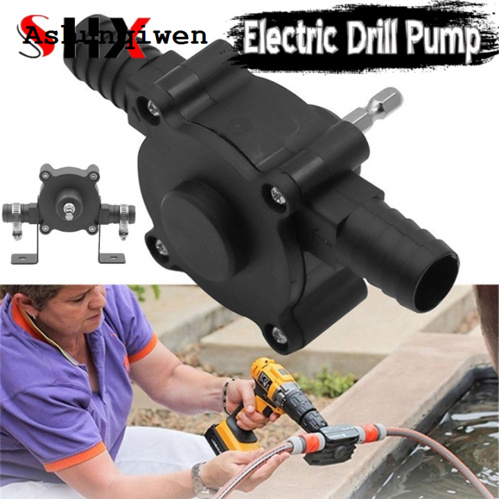 Ashunqiwen Luxury Household Portable Drill Pump Diesel Fluid Pump Mini Hand-held Self-priming Liquid Transfer Pump DC Centrifugal Pump