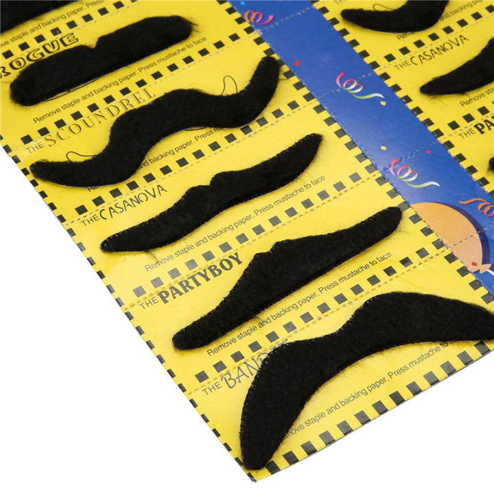 36%20Pack%20Self%20Adhesive%20Assorted%20Fake%20Moustache%20/%20Mustache%20Set%20Fancy%20Dress%20Birthday%20Stylish%20-%20Image%206