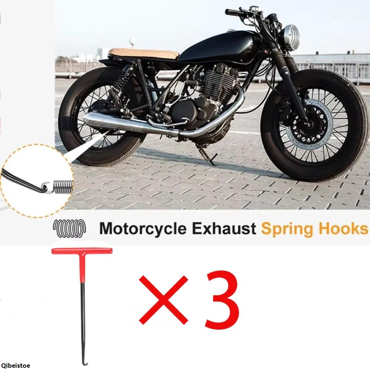 QibeistoeNew style 1pc Motorcycle Exhaust Spring Hook Universal T Shaped Handle Exhaust Pipe Spring Puller Installer Hooks Removal Repair Tool
