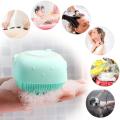 1Pcs Silicone Massage Soft Cleaning Bath Body Brush With Shampoo Dispenser - Pink/Yellow/Blue. 