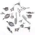 60pcs Charming Alloy Hairdresser Charms Sliver Mixed Styles Mixed Styles Hairstylist Charms Barber Shop Tool Scissor Comb Mirror Pendants for Jewelry Making. 