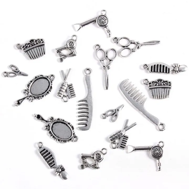 60pcs%20Durable%20Alloy%20Hairdresser%20Charms%20Sliver%20Mixed%20Styles%20Scissor%20Comb%20Mirror%20Pendants%20Barber%20Shop%20Tool%20Jewelry%20Findings%20for%20DIY%20Crafts%20-%20Image%209
