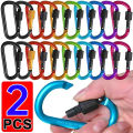 2Pcs Tactical Carabiner Tourist D Shape Carabin Clip Keys Keychain Set Aluminum Alloy Camping Survival Buckle Multi Tool Key Holder. 