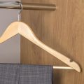 Natural Wood Clothes Hangers Suitable for Coat, Jacket, Suit, Sweater And Space Saving Wardrobe (12 Pieces). 