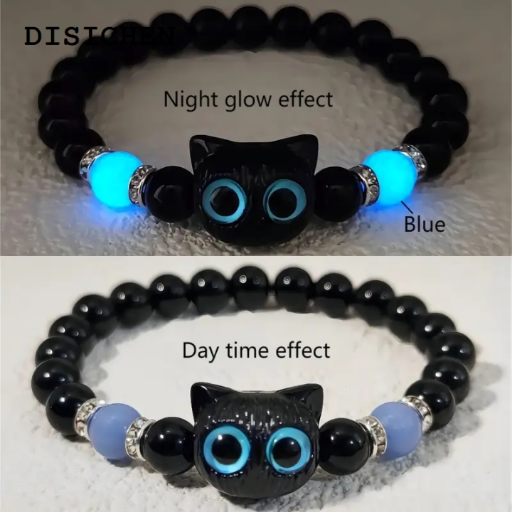 DISICHEN%20Portable%20Cute%20Big%20Eye%20Cat%20Luminous%20Bracelets%20For%20Women%20Cartoon%20Animal%20Pendant%20Beaded%20Hand%20Chain%20Friendship%20Couple%20Bracelet%20Jewelry%20Gift%20-%20Image%202