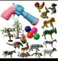 Toy Gun Lunches Balls Hunting Farm Animals. 