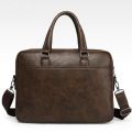 Leather Business File Bag Documents Bag With Laptop Compartment Office Bag For Men. 