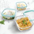 Set Of 3 Borosilicate Glass Food Storage Square Container With Airtight Lid (370 ML, 620 ML And 950 ML). 